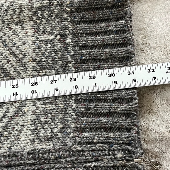 Inis Crafts 100% Wool Irish Knit Hooded Zipper Sweater Grey Tweed Women M - Picture 16 of 16